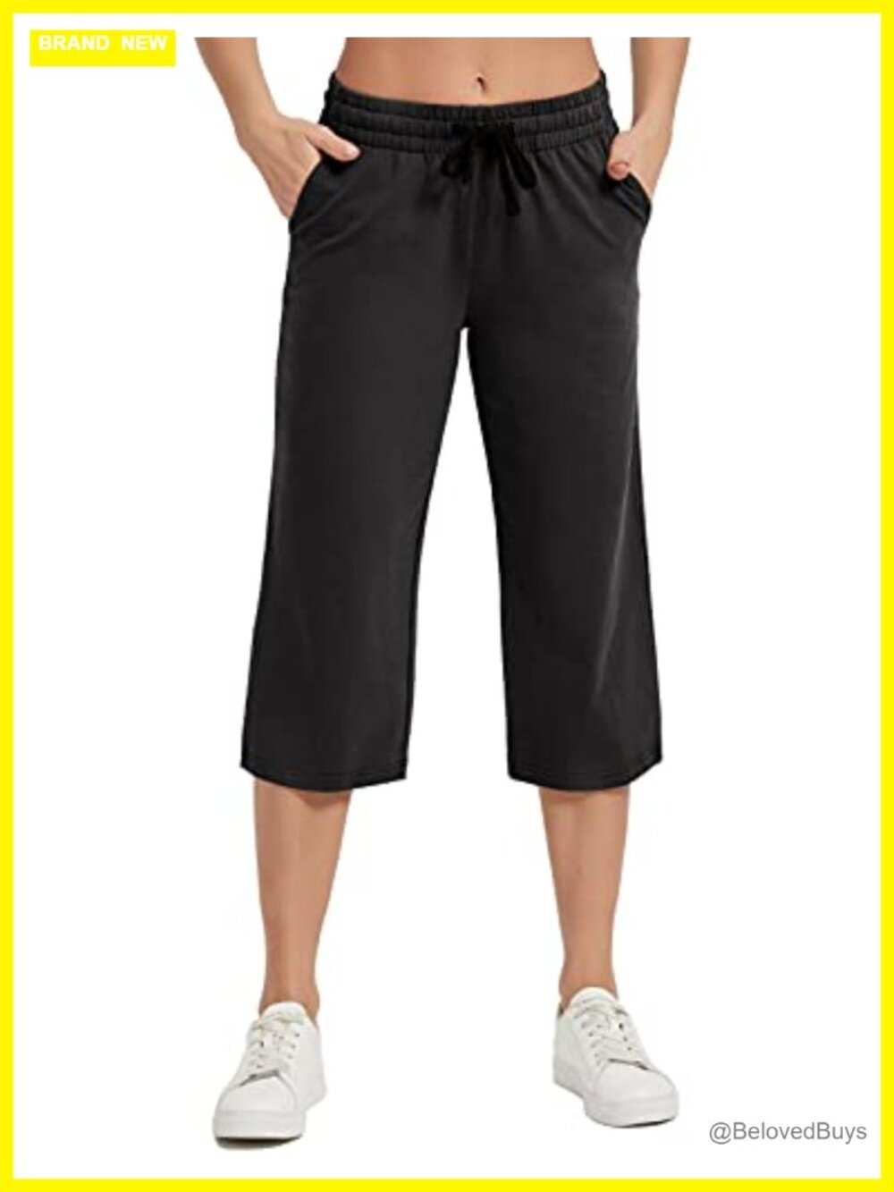SPECIALMAGIC Women's Cotton Capri Sweatpants Drawstring Pockets Yoga Lounge